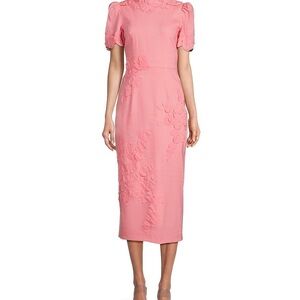 ANTONIO MELANI Pink Puff Sleeve Sheath Dress